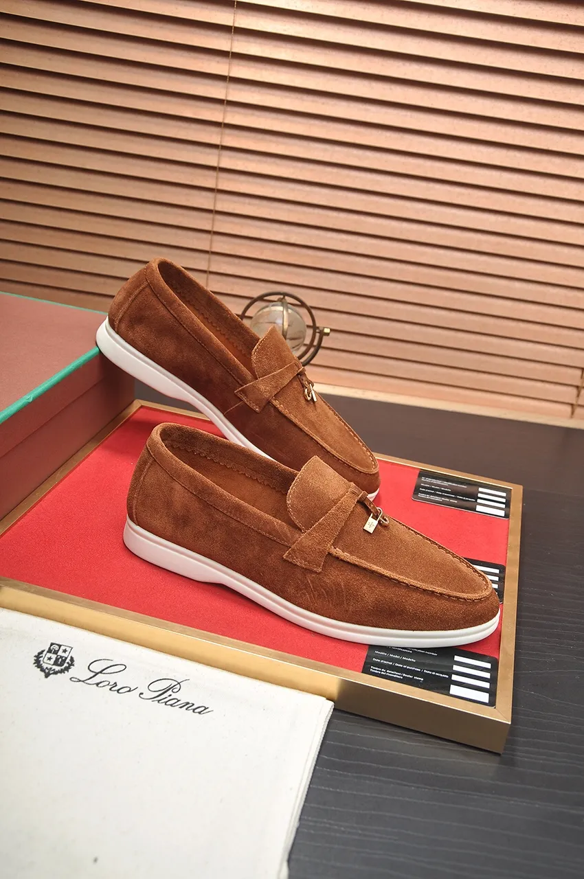 Men's shoes 💰400💶[𝐥𝐨𝐫𝐨 𝐏𝐢𝐚𝐧𝐚] [Couple model] High-end quality, affordable price, LP classic loafers, Italian treasure brand, the only brand that can match Hermès! Only after wearing it do we know that we can’t live up to our feet. Women’s code: 35-40 (customized sizes 34, 41, 42 are non-returnable) Men’s code: 38-44 (customized 45, 46, 47, 48 are non-refundable) Fabric: Customized imported cashmere Lining: Customized imported fetal cowhide Foot: Imported benzene-dyed calfskin Outsole: Exclusive original glass rubber outsole